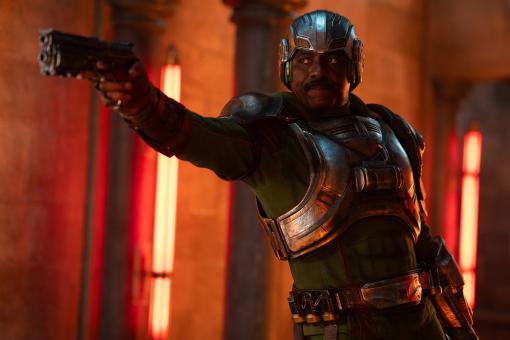 Man At Arms (Idris Elba) in MASTERS OF THE UNIVERSE.  © 2026 Amazon MGM Studios Content Services LLC
