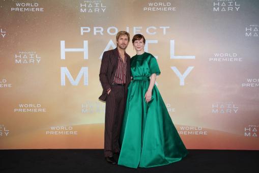 LONDON, ENGLAND – 09. MÄRZ: Ryan Gosling und Sandra Hüller bei der Weltpremiere von „DER ASTRONAUT – Projekt Hail Mary“ im Cineworld Leicester Square am 09. März 2026 in London, England. (Foto: Tristan Fewings/Getty Images für Sony Pictures Entertainment)